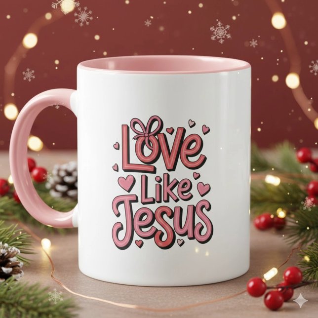 Caneca de Café Cristã 'Ame Como Jesus' 11 oz (Criador carregado)
