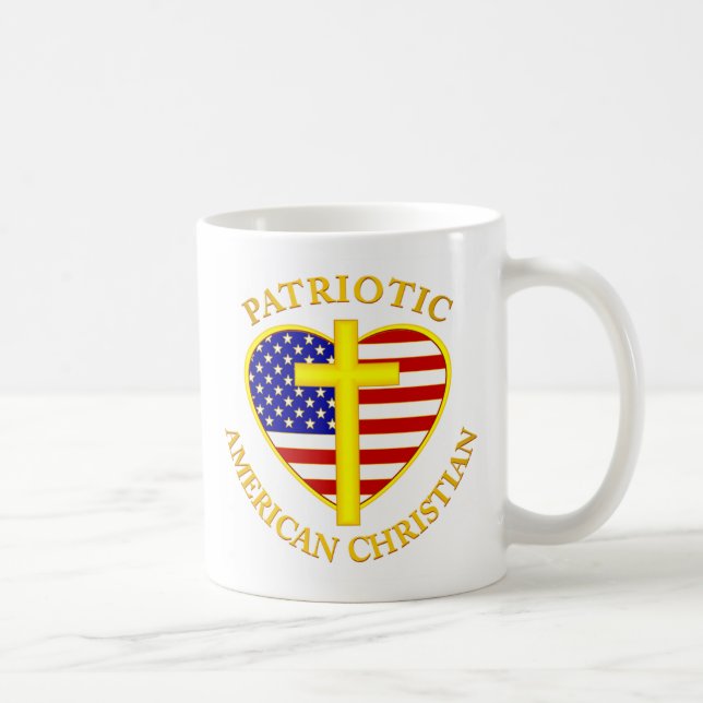 Caneca de café cristã americana patriótica (Direita)