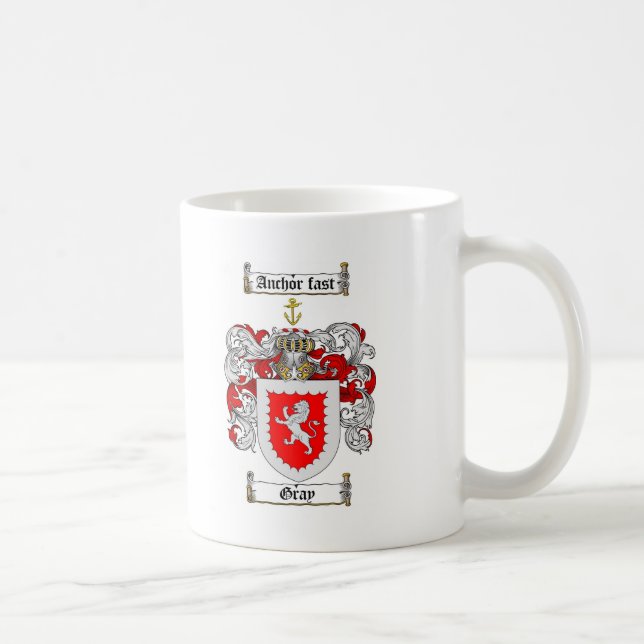 CANECA DE CAFÉ CRISTA CINZENTA DA FAMÍLIA - BRASÃO CINZENTA (Direita)