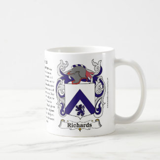 Caneca De Café Crista da família de Richards que inclui a