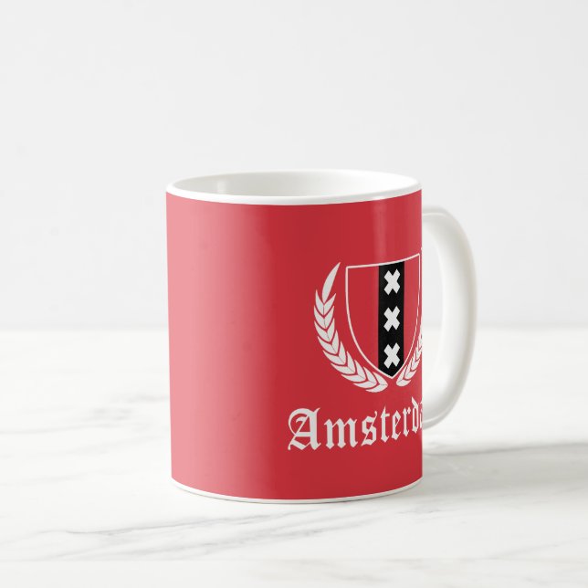 Caneca De Café Crista de Amsterdã (Frente Esquerda)