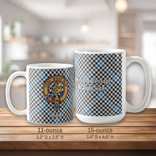 Caneca De Café Crista do Clã Haig sobre Xadrez Tartan
