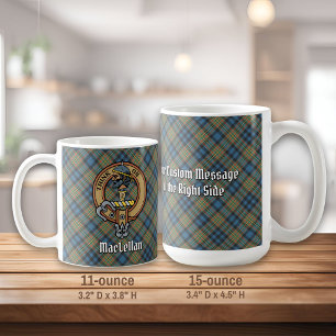 Caneca De Café Crista do Clã MacLellan sobre Tartan Antigo