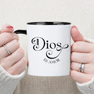 Caneca de Café Cristã Espanhola Dios Es Amor