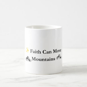 Caneca de Café Cristã Fé Pode Mover Montanhas