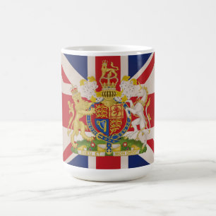Caneca De Café Crista real na bandeira de Union Jack