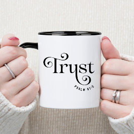 Caneca de Café Cristã Versículo Bíblico de Confian