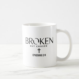 Caneca De Café Cristão Efésios 2:8 Fé Cristã Quebrada Mas Escolhi