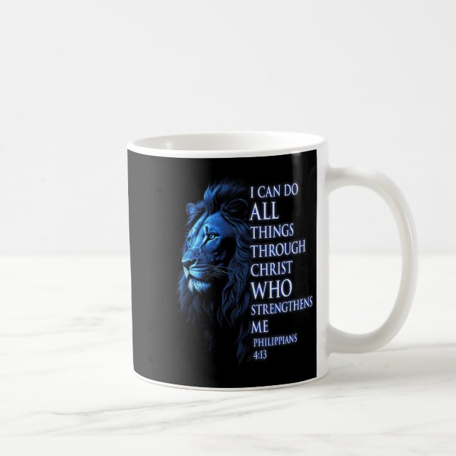 Caneca De Café Cristão Eu Posso Fazer Todas as Coisas Através do  (Direita)