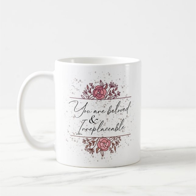 Caneca De Café Cristão Floral Rosa Elevado (Esquerda)