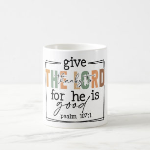 Caneca De Café Cristão Inspirador Dá Obrigados Ao Senhor