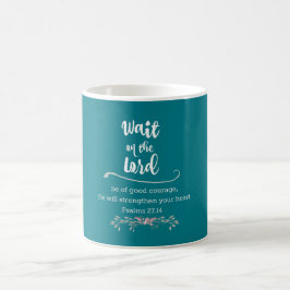 Caneca De Café Cristão Inspirador Espera no Senhor Verse
