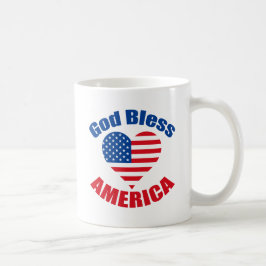 Caneca De Café Cristão Patriótico da América deus abençoe