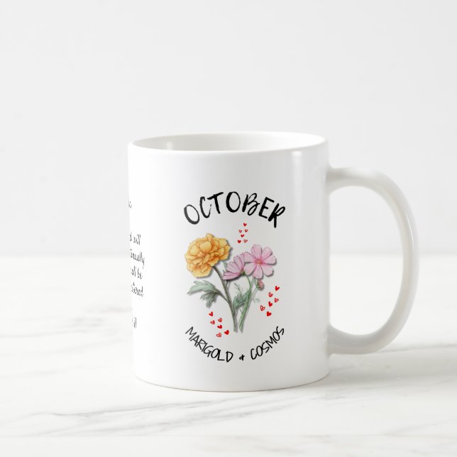 Caneca De Café Cristão Personalizado da Flor Personalizada do Mês (Direita)