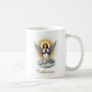 Caneca De Café Cristão Religioso Elegante White Angel