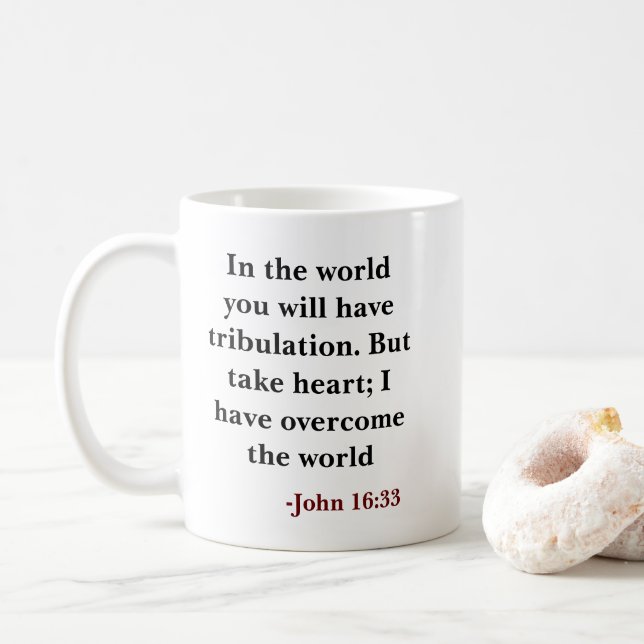 Caneca De Café Cristão verso bíblia personalizado (Com Donut)