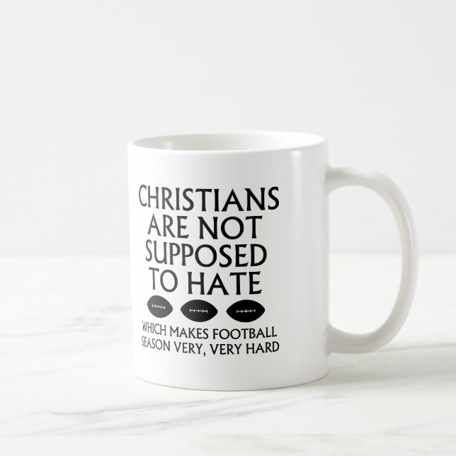 Caneca De Café Cristãos Não Devem Odiar Futebol (Direita)