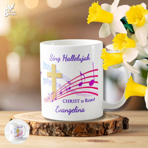 Caneca De Café Cristianismo ALELUIA CRISTO RESSSUSCITOU Páscoa