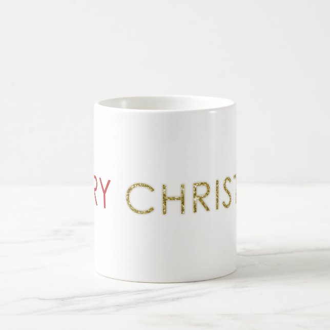 Caneca De Café Cristo de feliz no dia Dourado do Natal (Centro)