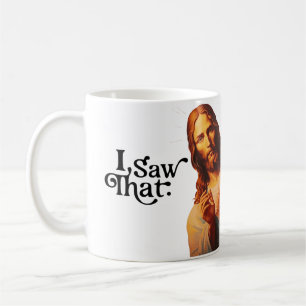 Caneca De Café Cristo Jesus está observando você, Jesus eu vi aqu