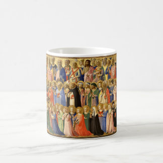 Caneca De Café Cristo na Corte do Paraíso por Fra Angelico