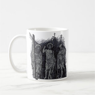 Caneca De Café Cristo Ressuscitado entre os Santos André e Longin
