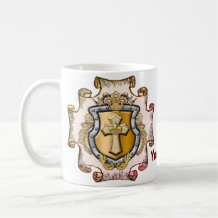 Caneca De Café Cristos Cruz Escudo Sobrenome