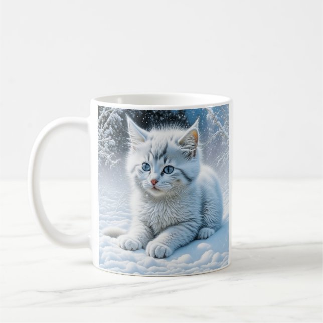 Caneca De Café Cristóvão branco sofisticado personalizado na neve (Esquerda)