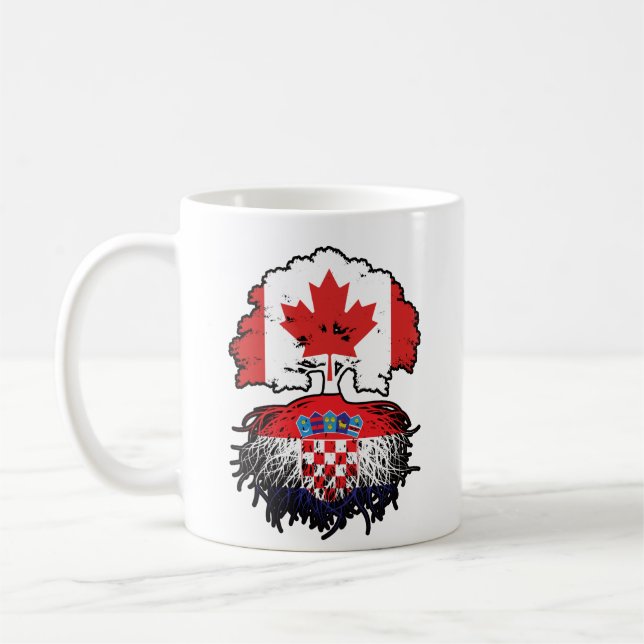 Caneca De Café Croácia, Canadá, Canadá, Árvore Bandeira (Esquerda)