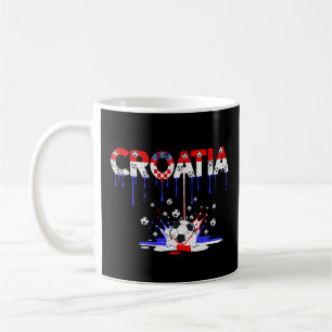 Caneca De Café Croácia com Estilo de Futebol Americano com Bandei