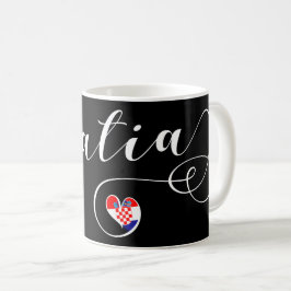 Caneca De Café Croácia, Croata Flag Heart