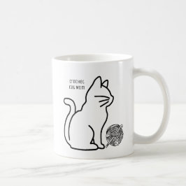 Caneca De Café Crochet Cat, Mãe, Arte