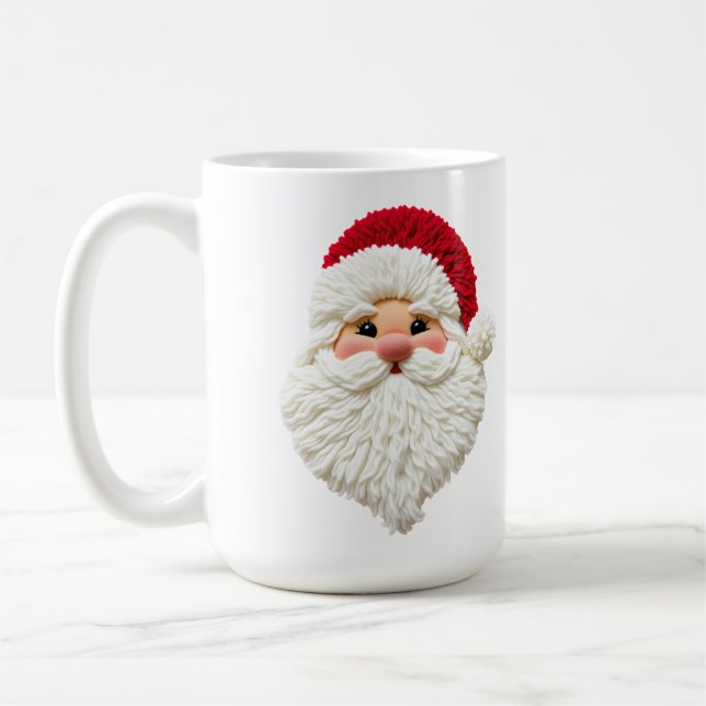 Caneca De Café Crochet faux yarn Santa  (Esquerda)