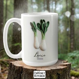 Caneca De Café Crochet Minimalista do Jardineiro Verde - Leeks