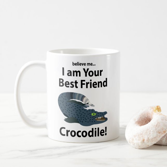 Caneca De Café Crocodilo Alligator Funny Crocodilo (Com Donut)