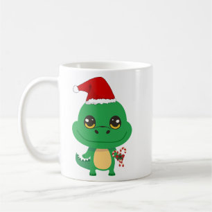 Caneca De Café Crocodilo de Natal bonito