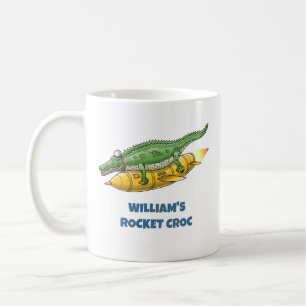 Caneca De Café Crocodilo Foguete