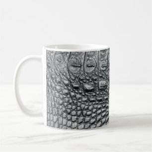 Caneca De Café Crocodilo Noir: Preto Couro Mito