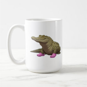Caneca De Café Crocodilo usando sapatos de crocodilo