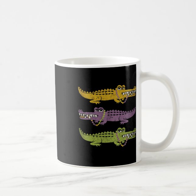 Caneca De Café Crocodilos Mardi Gras Louisiana Men (Direita)