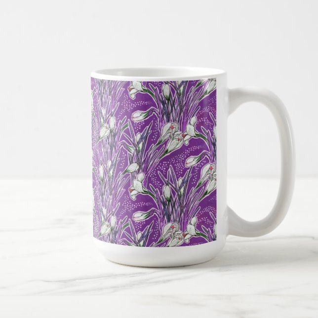 Caneca De Café Crocos, Flores De Jardim Botânico Floral (Direita)
