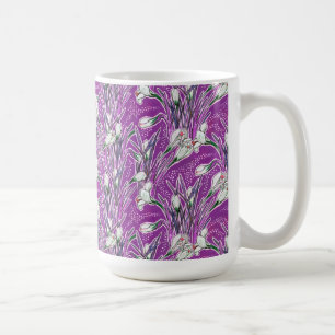 Caneca De Café Crocos, Flores De Jardins De Padrões Botânicos F