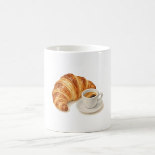 Caneca De Café Croissant e Espresso