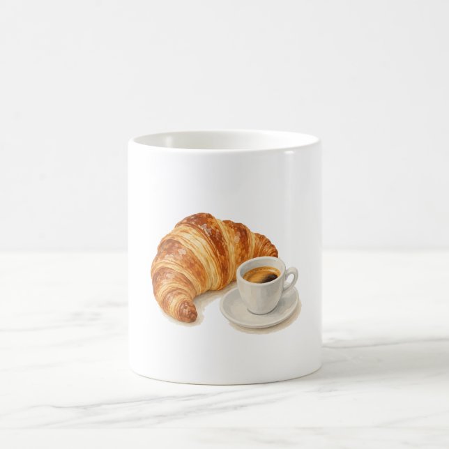 Caneca De Café Croissant e Espresso (Centro)