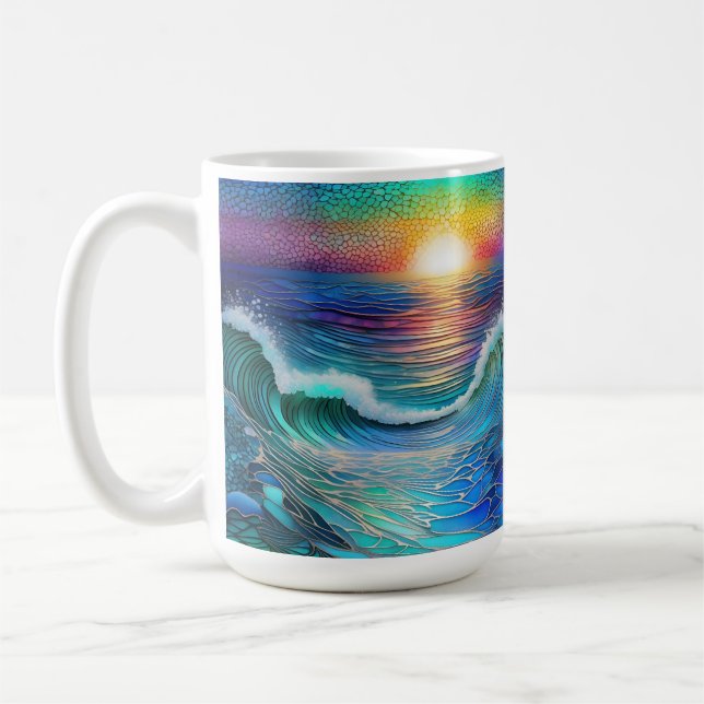 Caneca De Café Cromia Mar Paisagem Marítima (Esquerda)