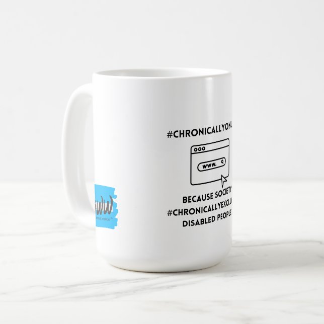 Caneca De Café Crônica Online Excluída Cronicamente (Frente Esquerda)