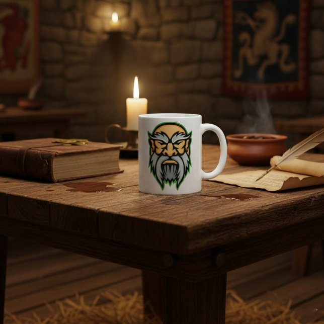 Caneca de Café Cronos Deus Grego Barba Grisalha (Criador carregado)