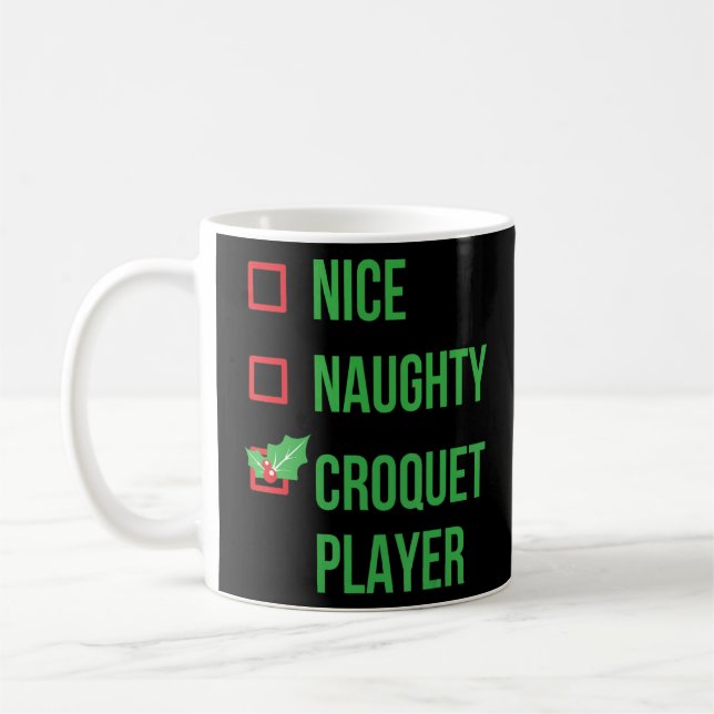 Caneca De Café Croquet Player Funny Pajama Natal (Esquerda)