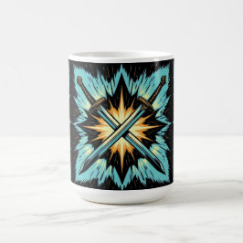 Caneca De Café Crossed Fantasy Arrows with Glowing Energy – Dynam