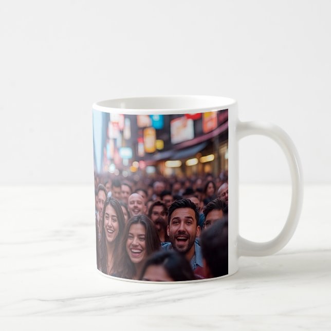 Caneca De Café "Crowded Street Smiles" (Direita)